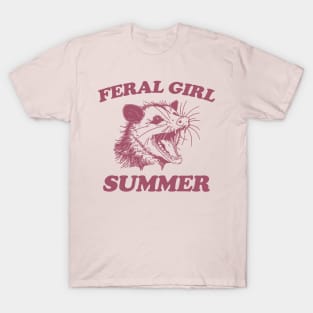 Opossum Feral Girl Summer Shirt, Y2K Iconic Funny It Girl Meme T-Shirt